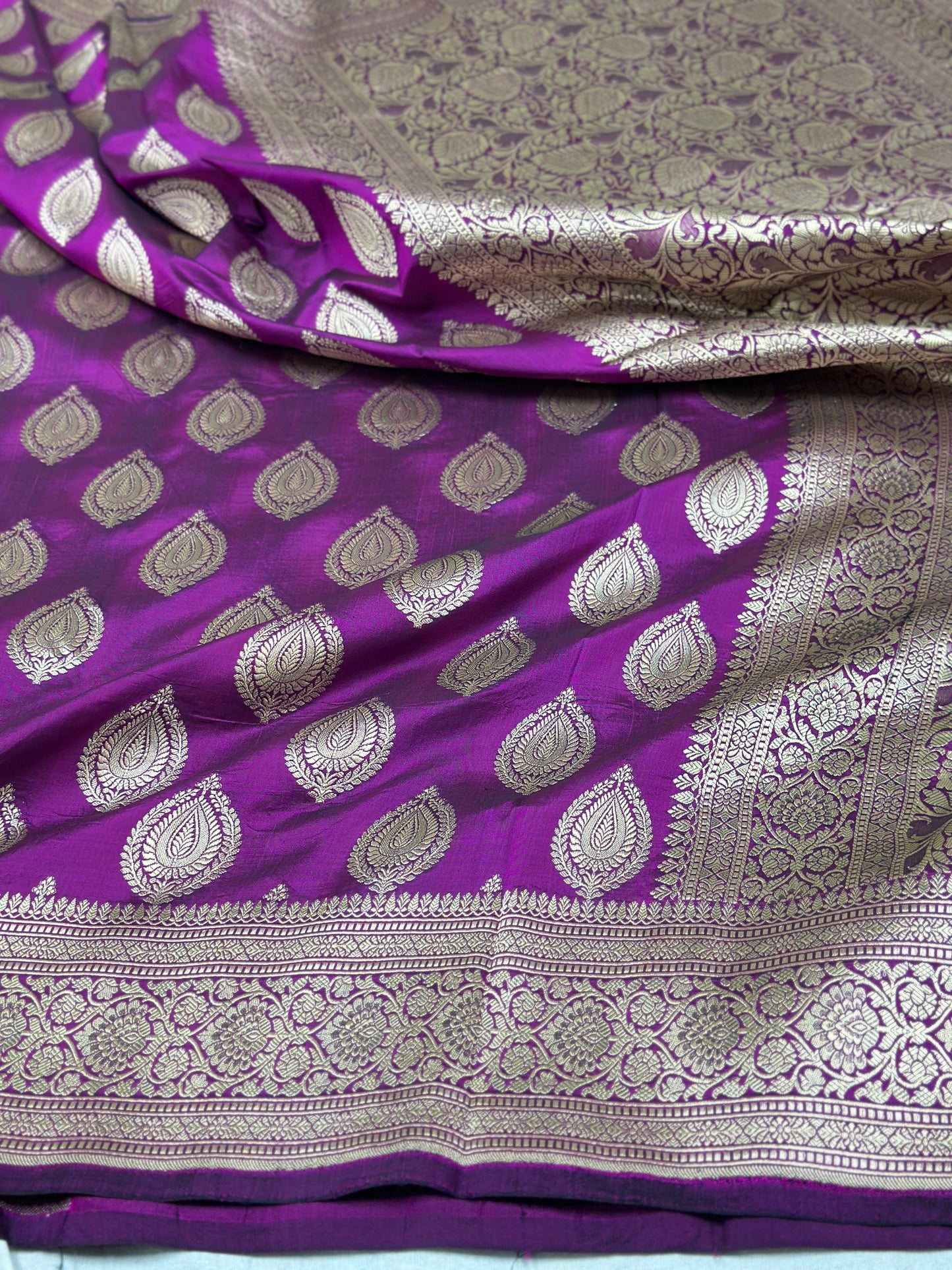 Magenta Pure Banarasi Silk Saree