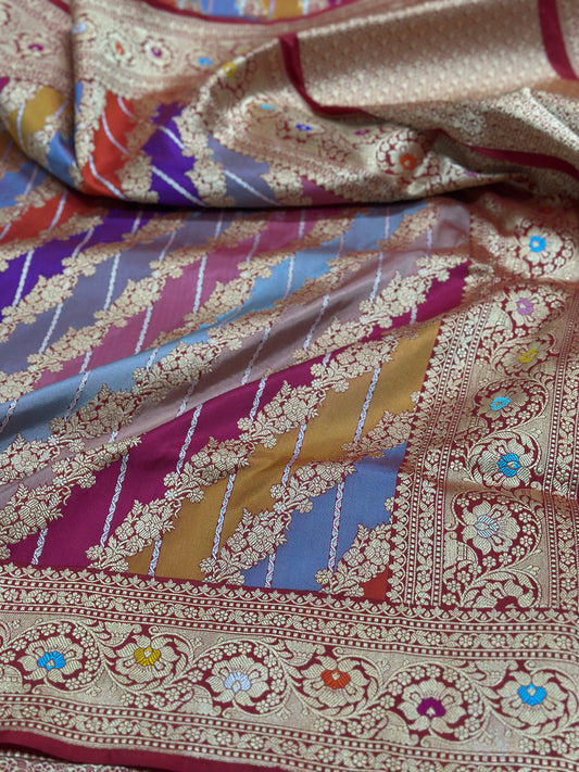 Handwoven Pure Banarasi Rangkaat Silk Saree