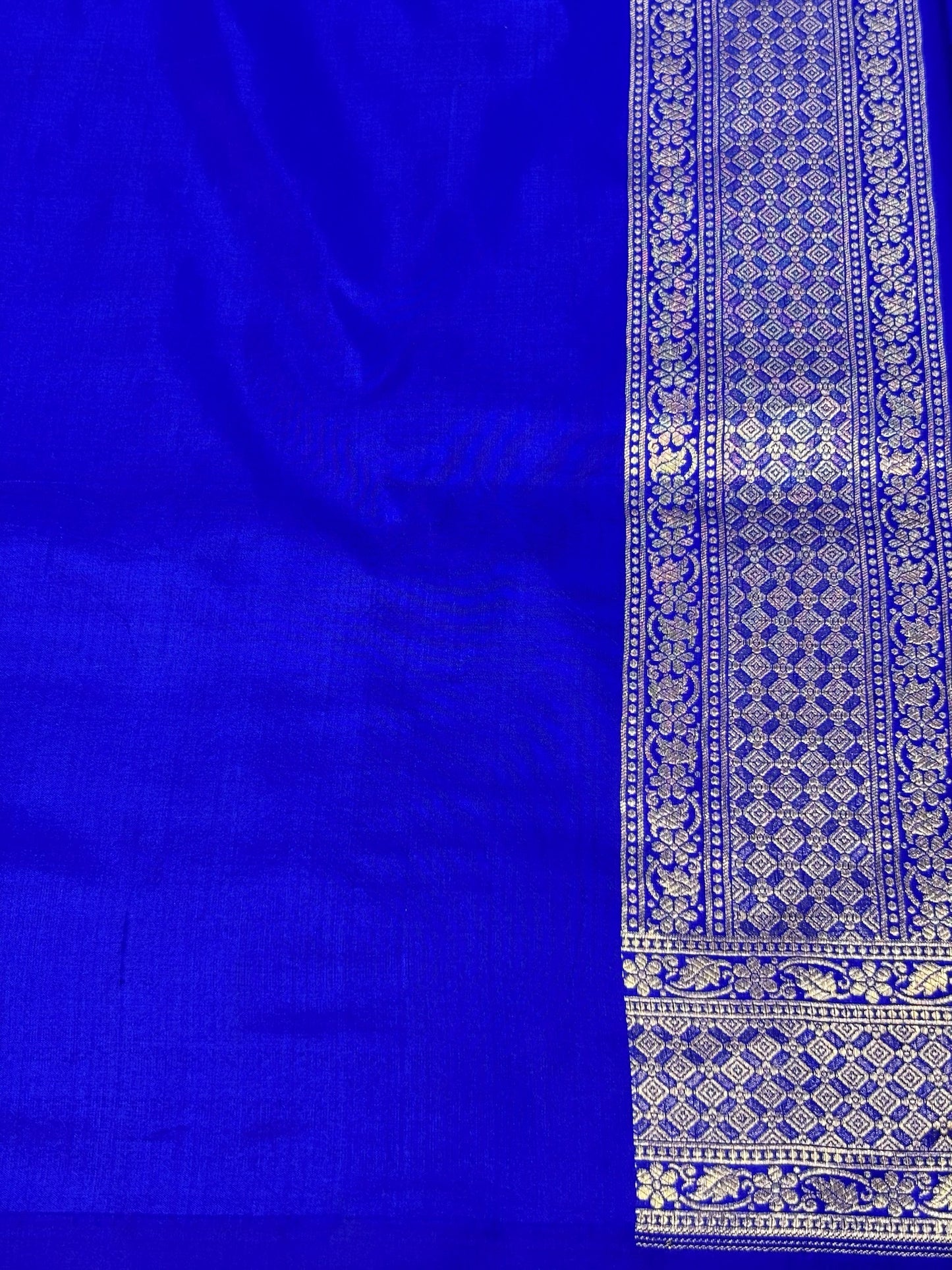 Banarasi Royal Blue Pure Silk Saree – Luxurious Katan Silk with Intricate Brocade Weave