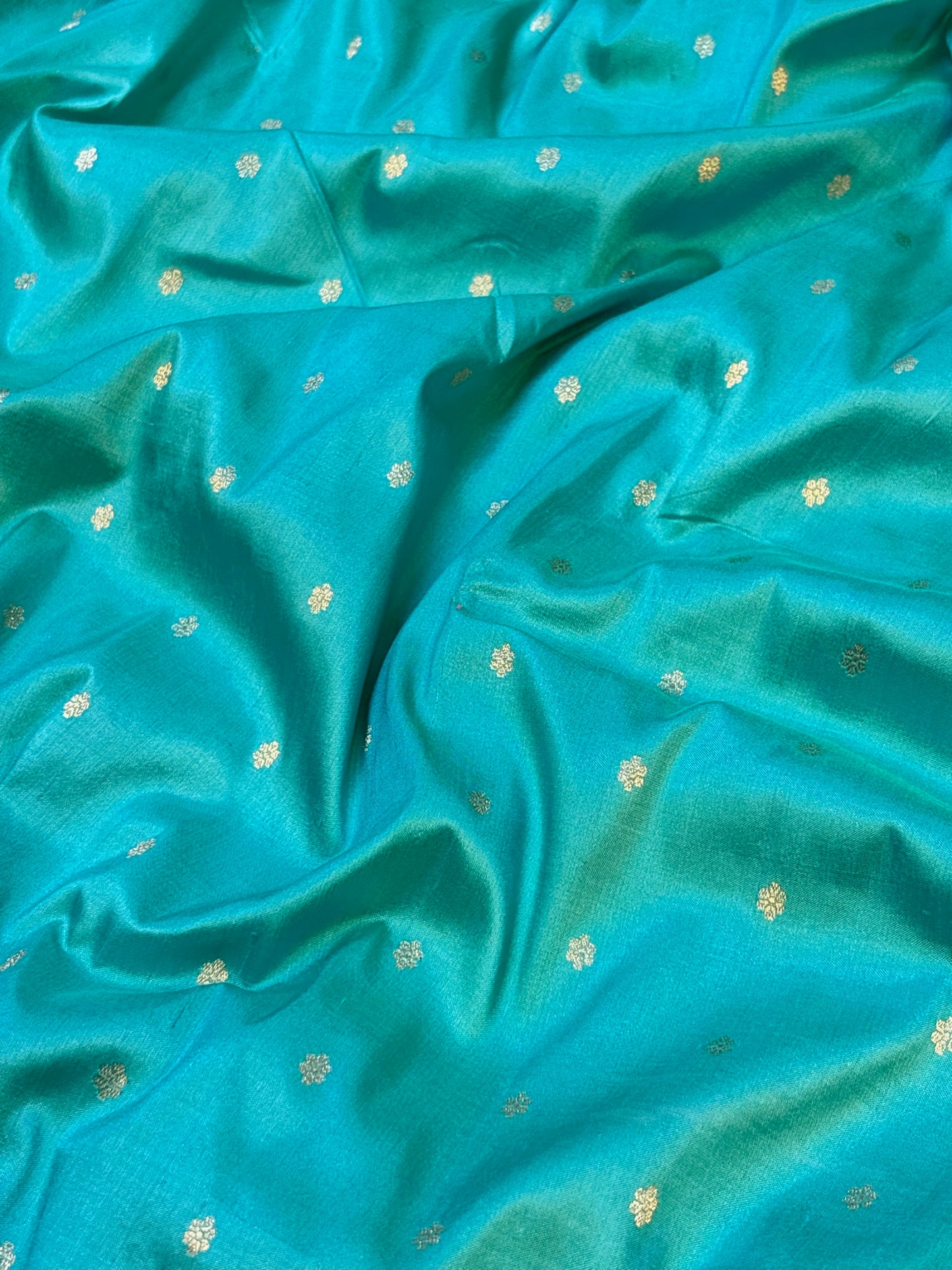 Pure Katan Silk Handwoven Banarasi Saree – Blue Base with Rich Zari Border