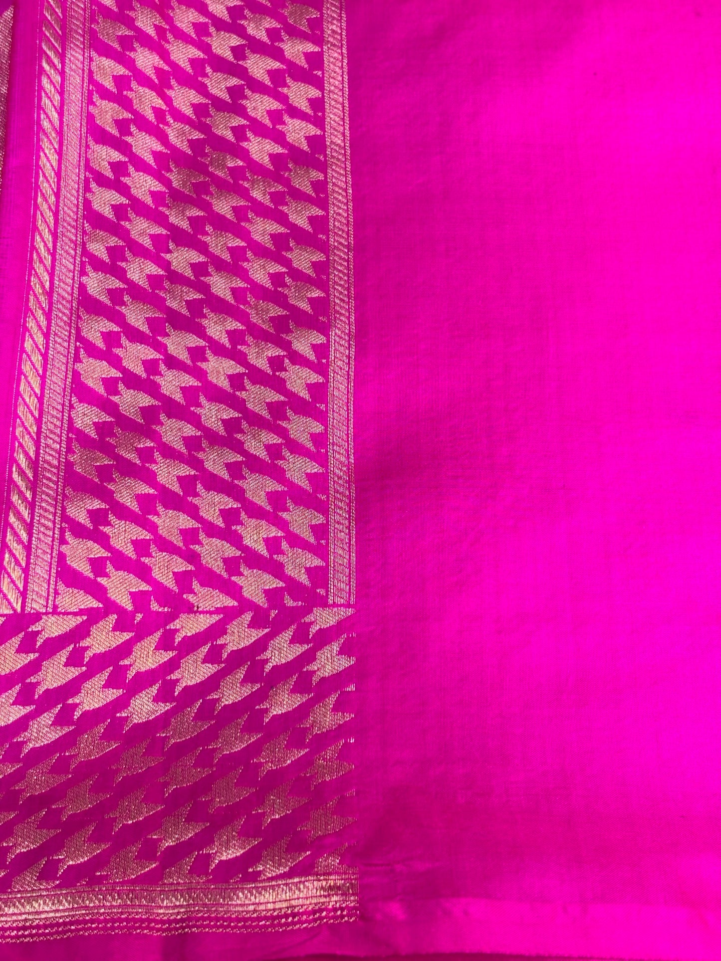 Banarasi Hot Pink Pure Silk Brocade Saree – Luxurious Katan Silk with Intricate Brocade Weave