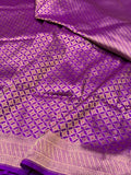 Purple Pure Banarasi Minakari Brocade Silk Saree