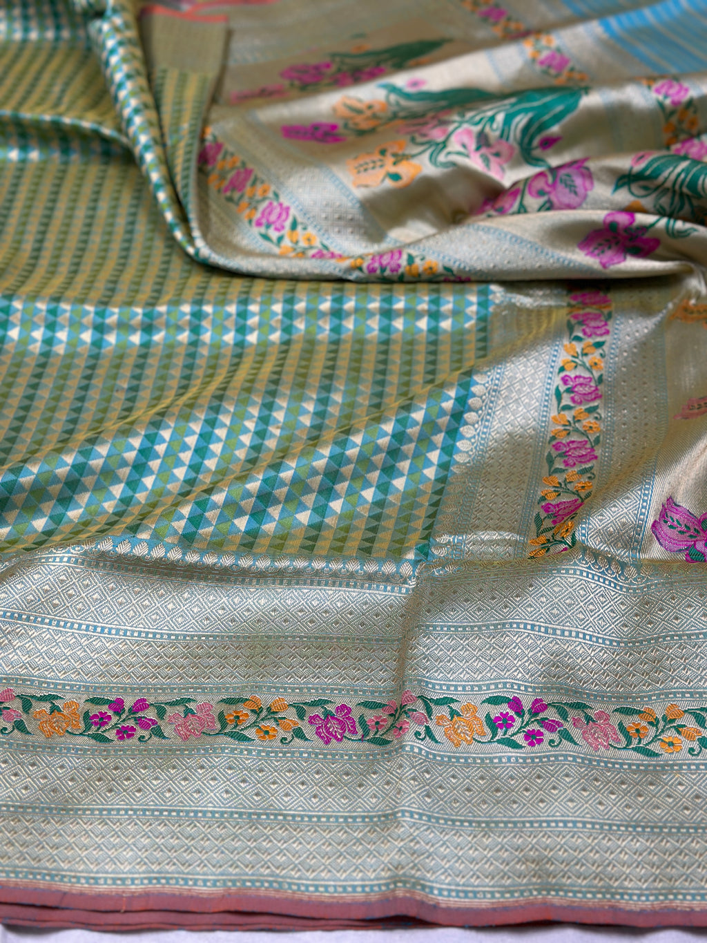 Handwoven Pure Banarasi Silk Katan Saree