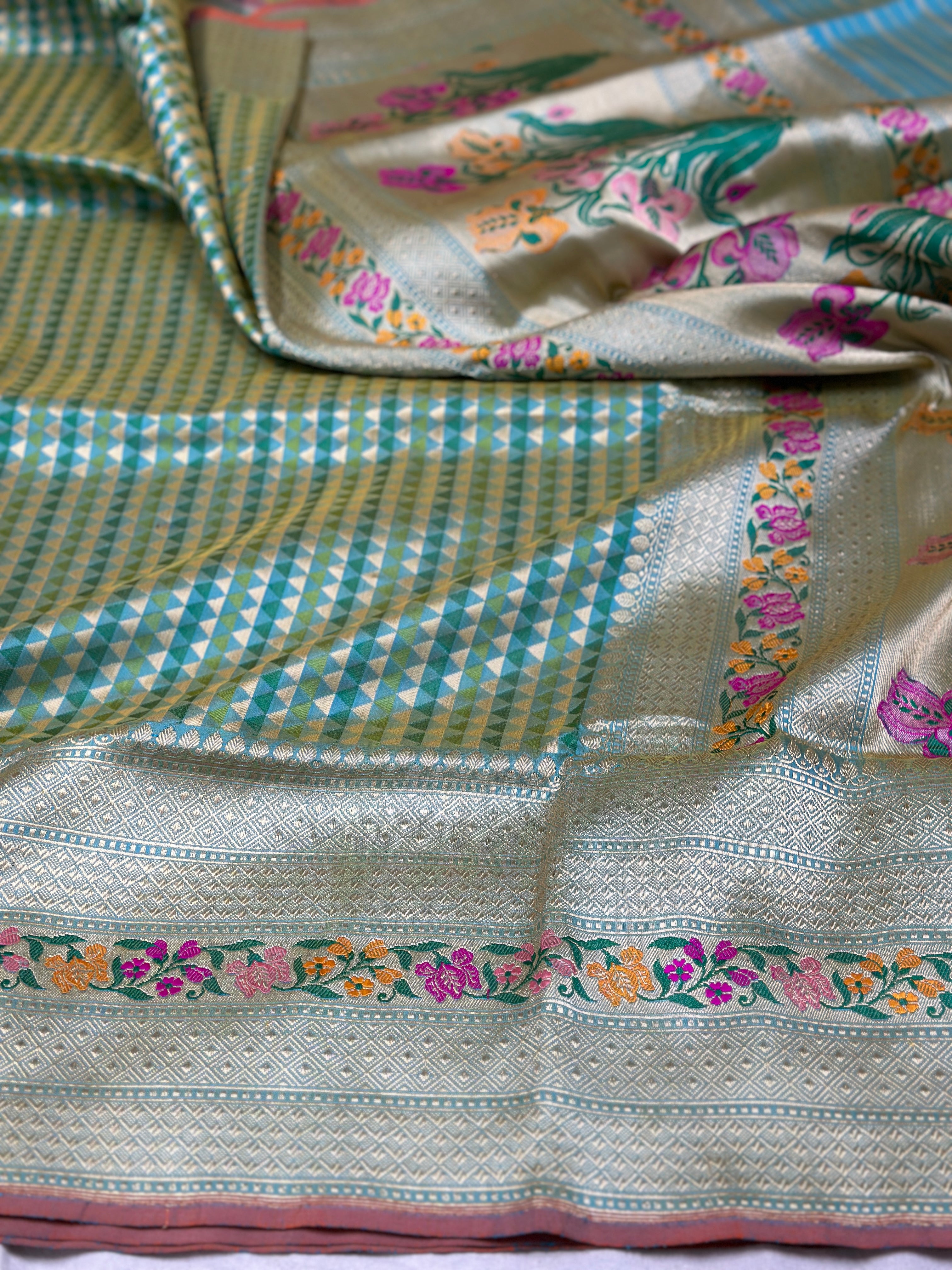 Handwoven Pure Banarasi Silk Katan Saree