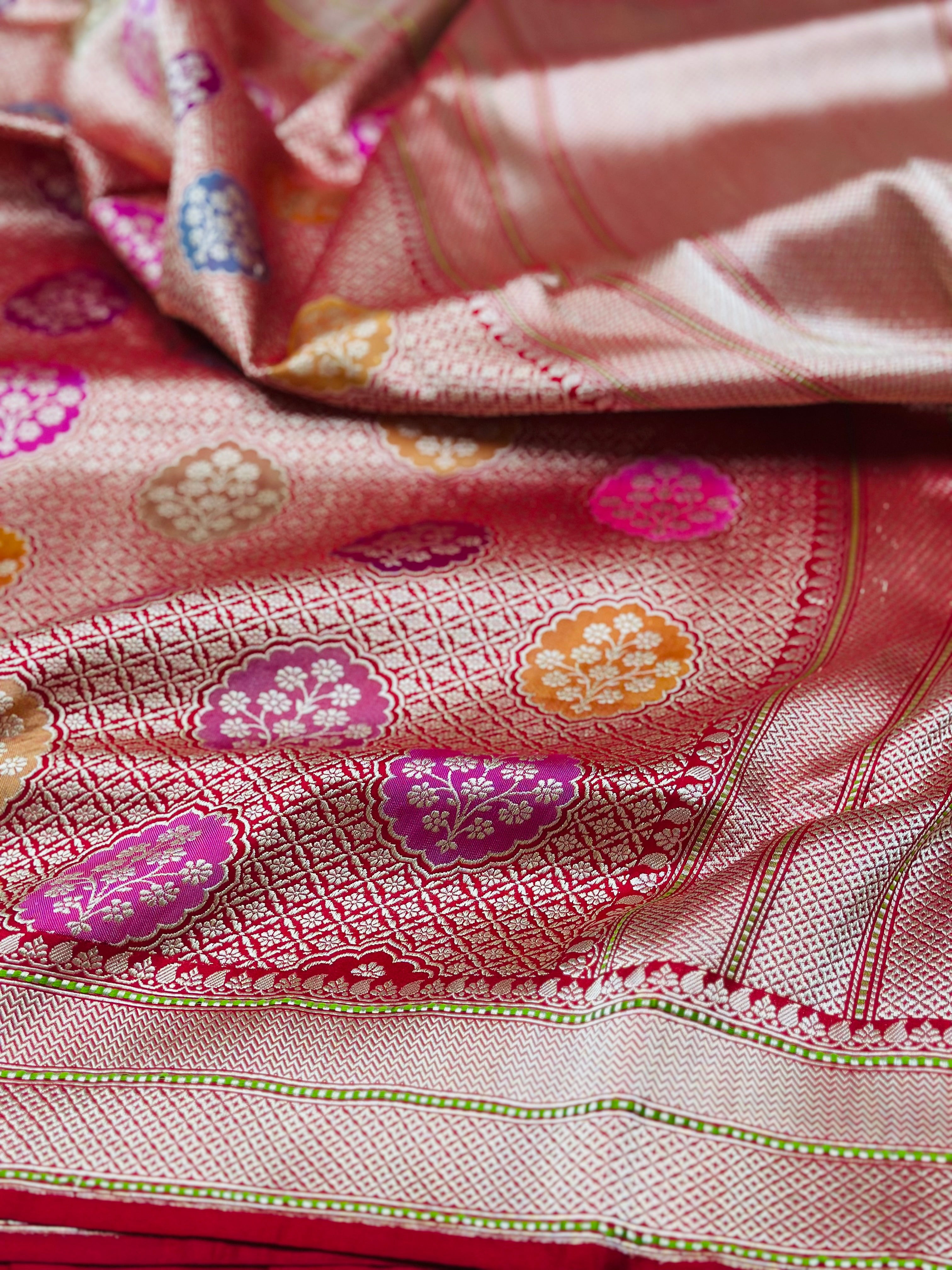 Red Handwoven Pure Banarasi Silk Saree