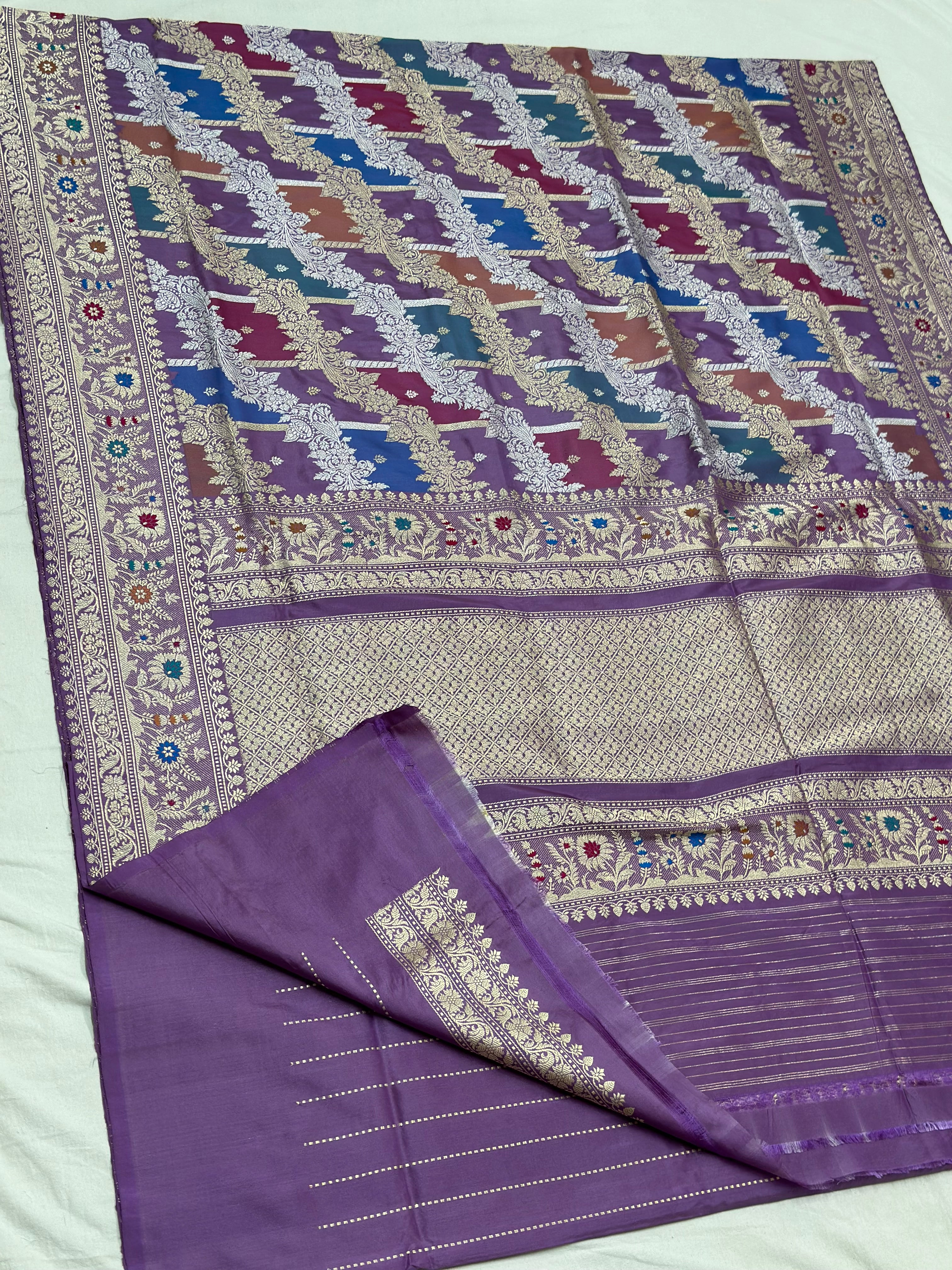 Handwoven Pure Banarasi Rangkaat Silk Saree