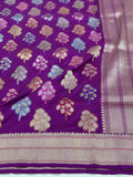 Majenta Handwoven Pure Banarasi Silk Saree