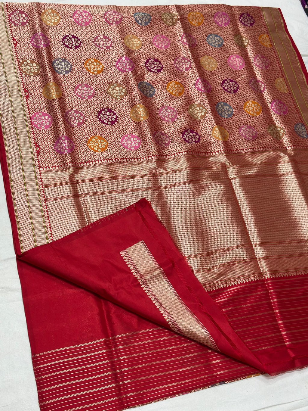 Red Handwoven Pure Banarasi Silk Saree
