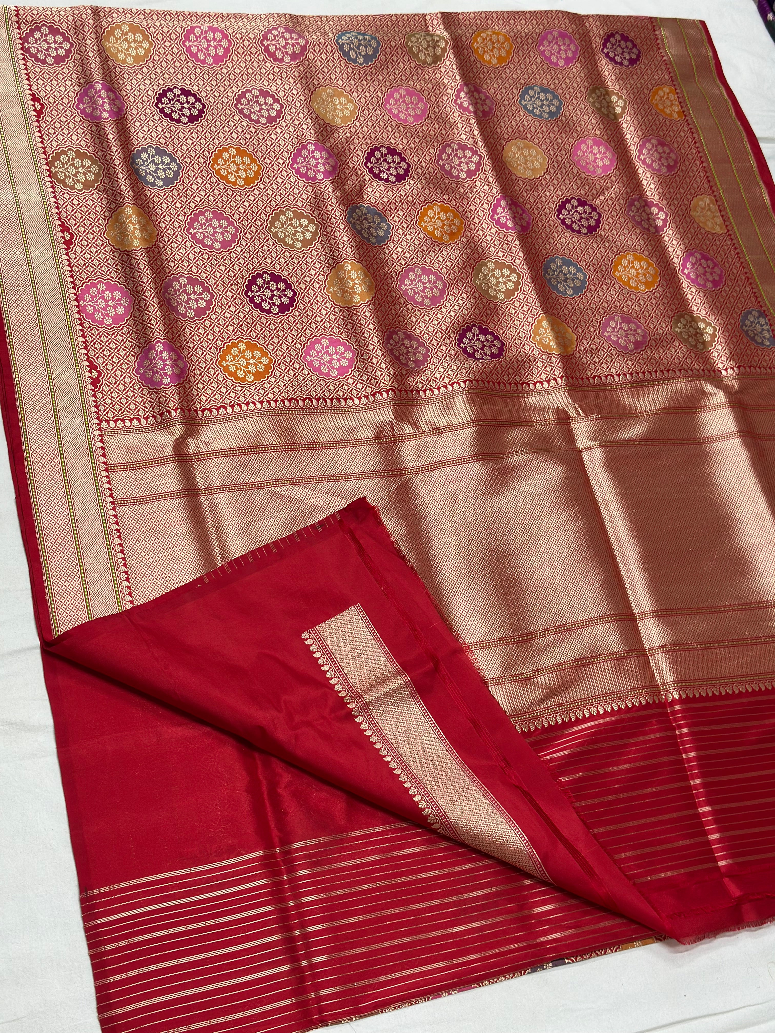 Red Handwoven Pure Banarasi Silk Saree