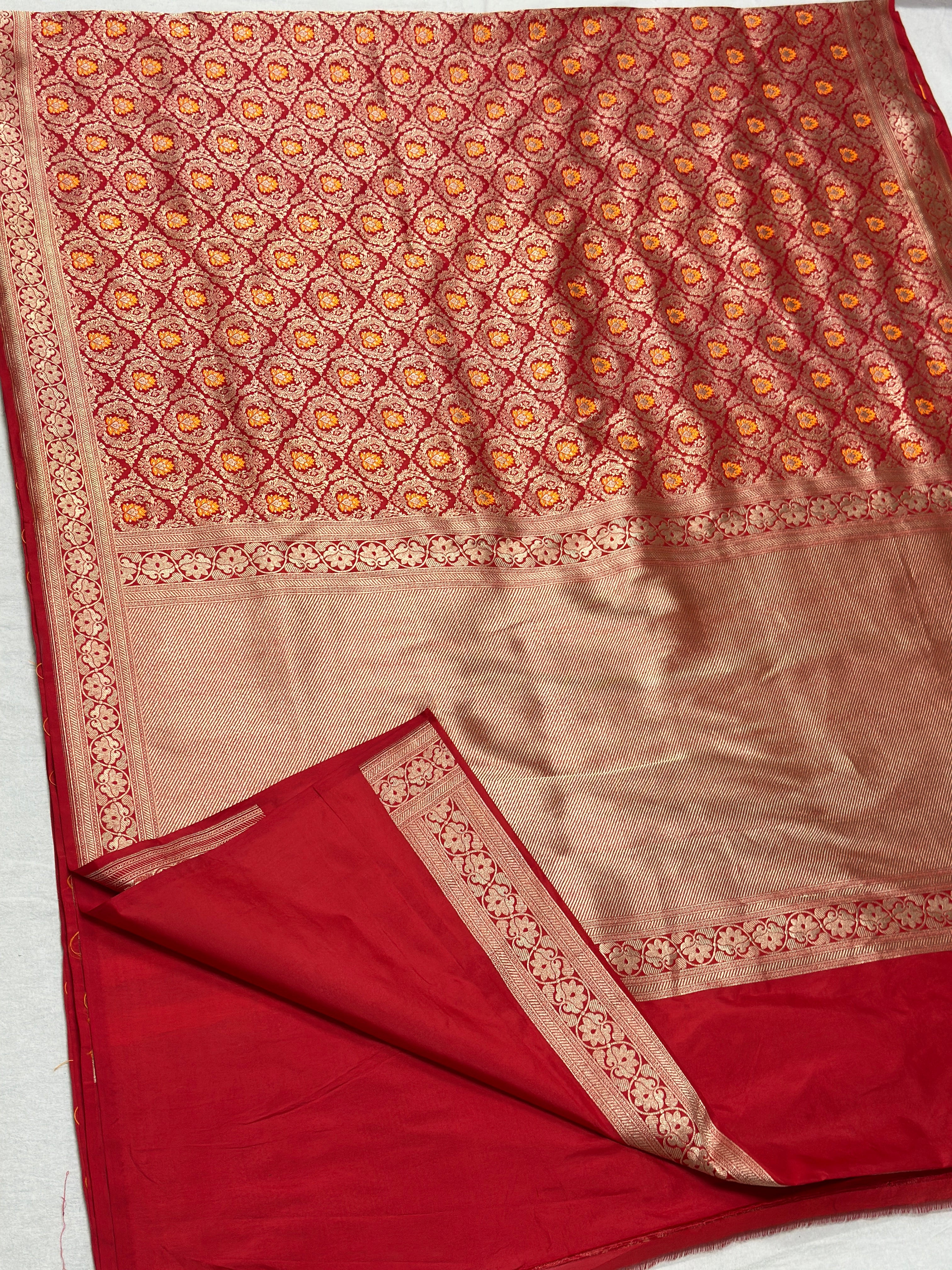 Red Pure Banarasi katan silk Saree