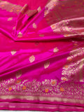 Rani Pink Pure Banarasi handloom katan Saree