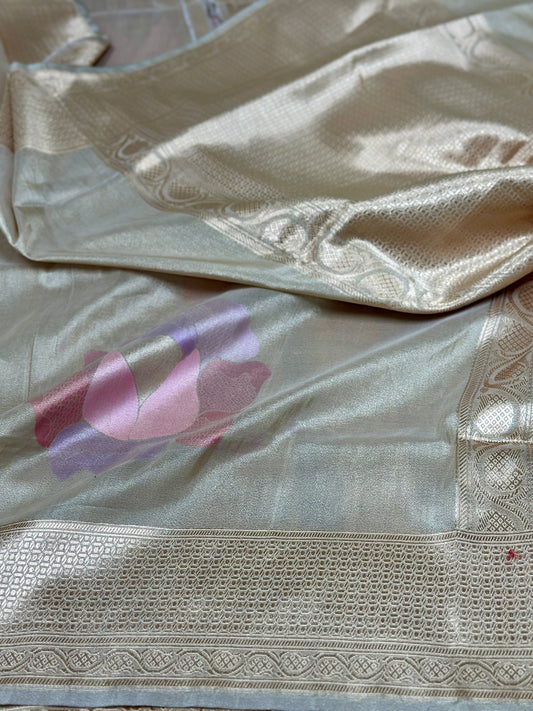 Handwoven Pure Banarasi Iktara Tissue Silk Saree