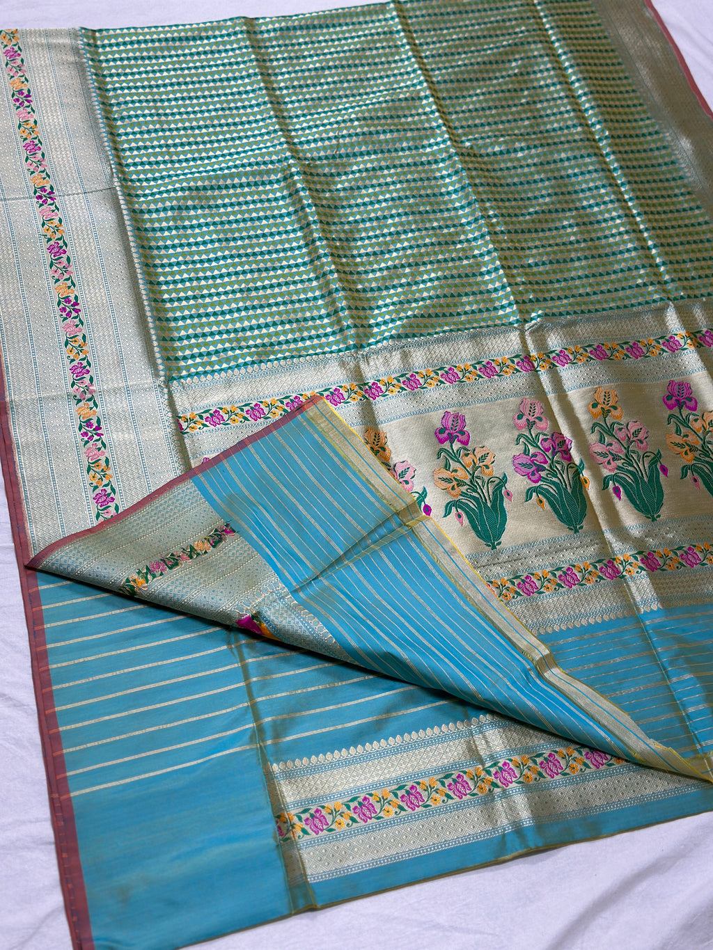 Handwoven Pure Banarasi Silk Katan Saree