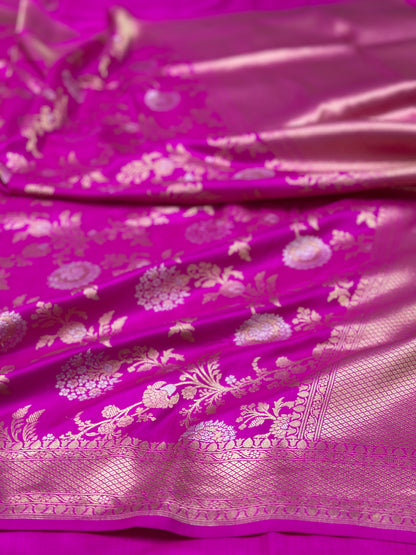 Pink Minakari pure katan silk saree