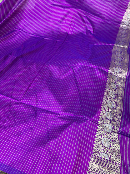 Majenta Pure Banarasi Katan Silk Saree- Floral Minakari Jaal with Rich Zari Border and Pallu