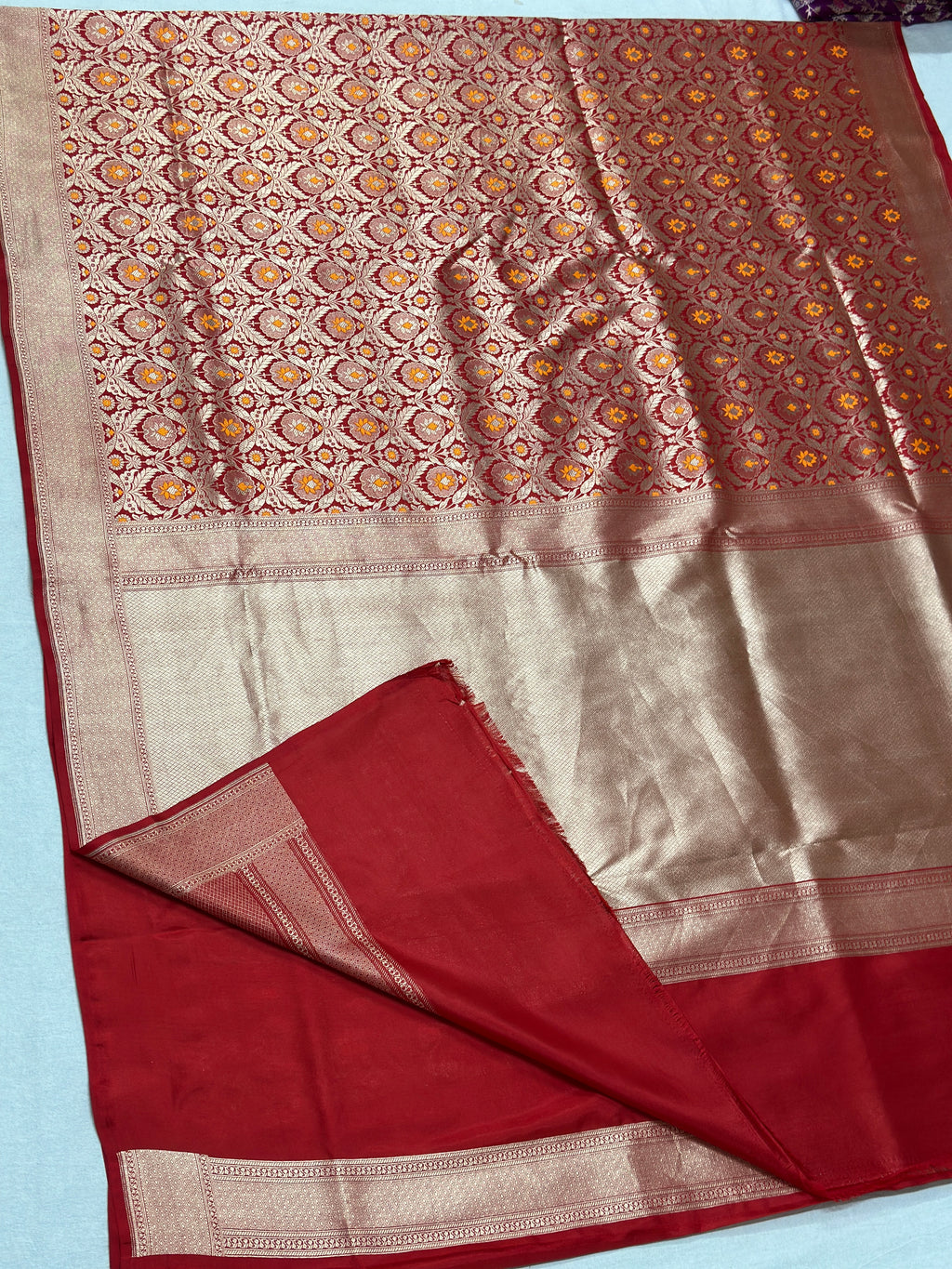 Red Pure Banarasi katan silk Saree