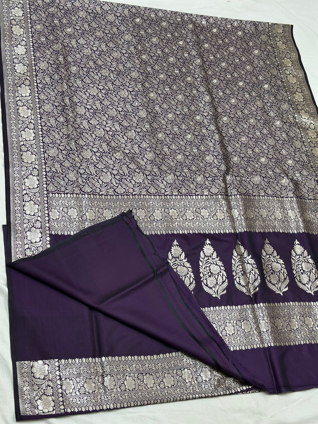 Wine Pure Banarasi Silk Saree