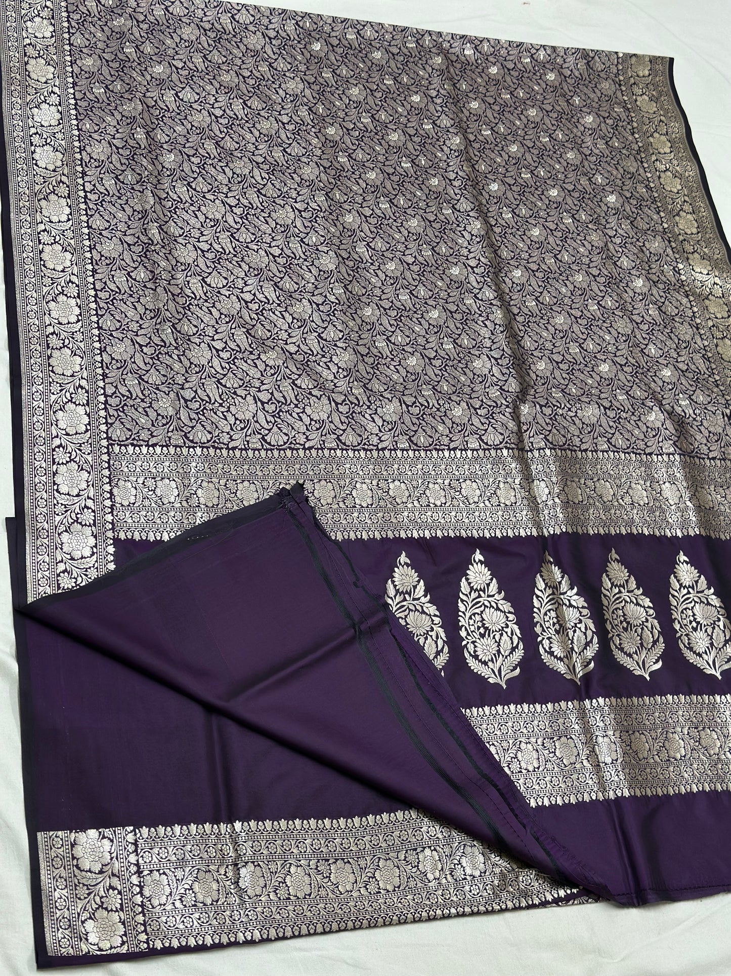 Wine Pure Banarasi Silk Saree
