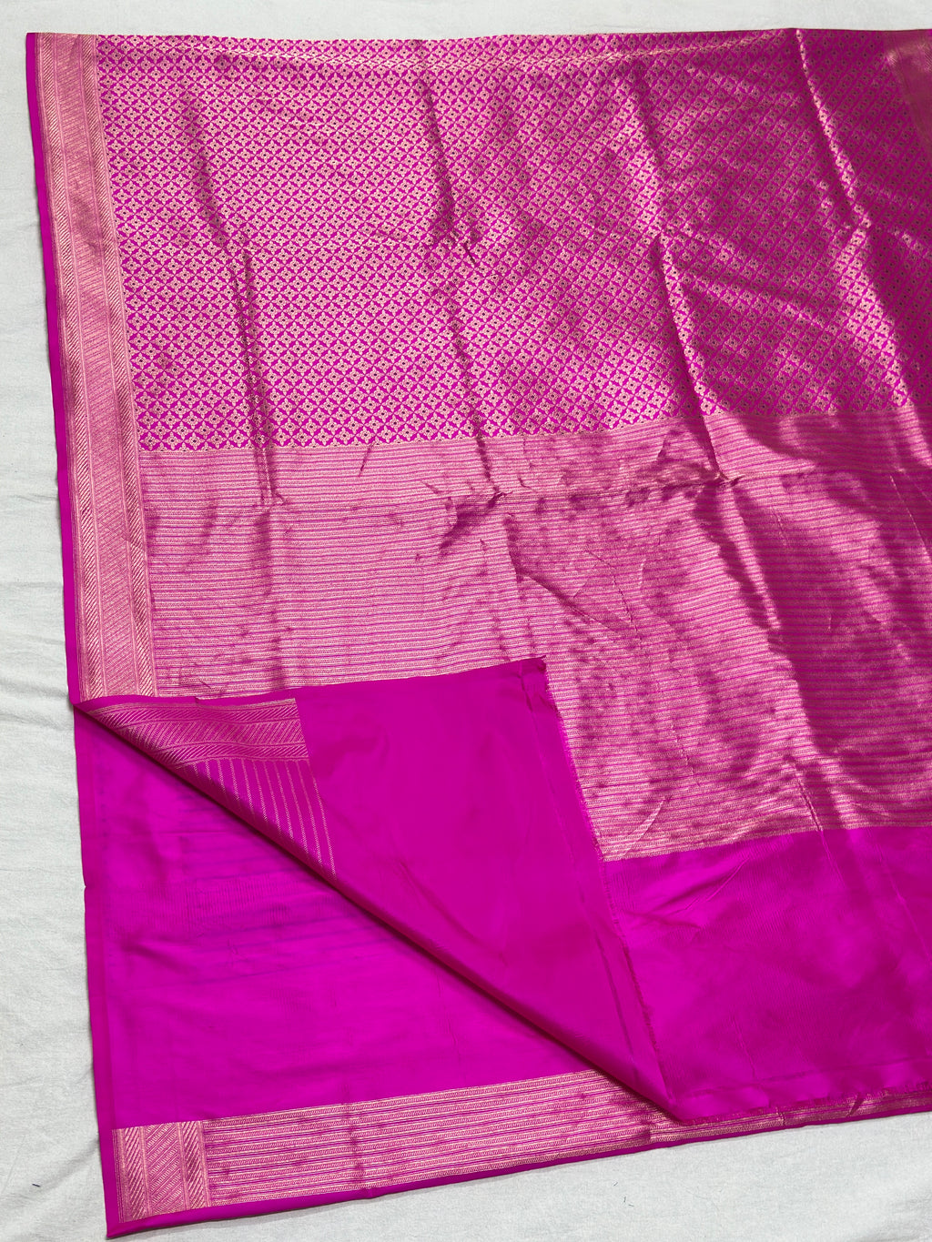 Pink Minakari pure katan brocade weaving saree