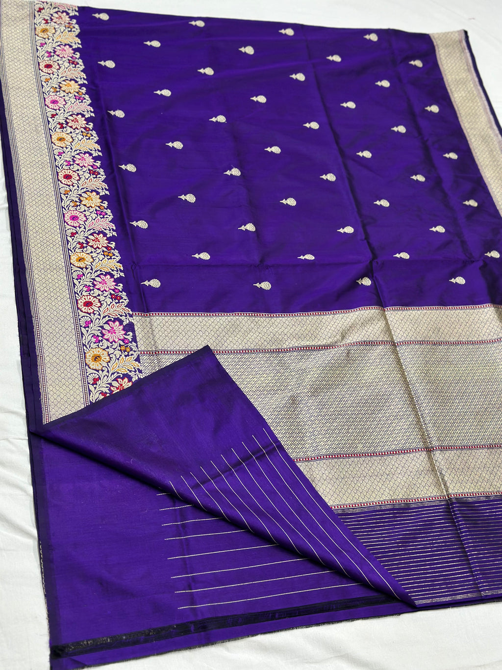 Purple Handwoven Pure Banarasi Silk Saree