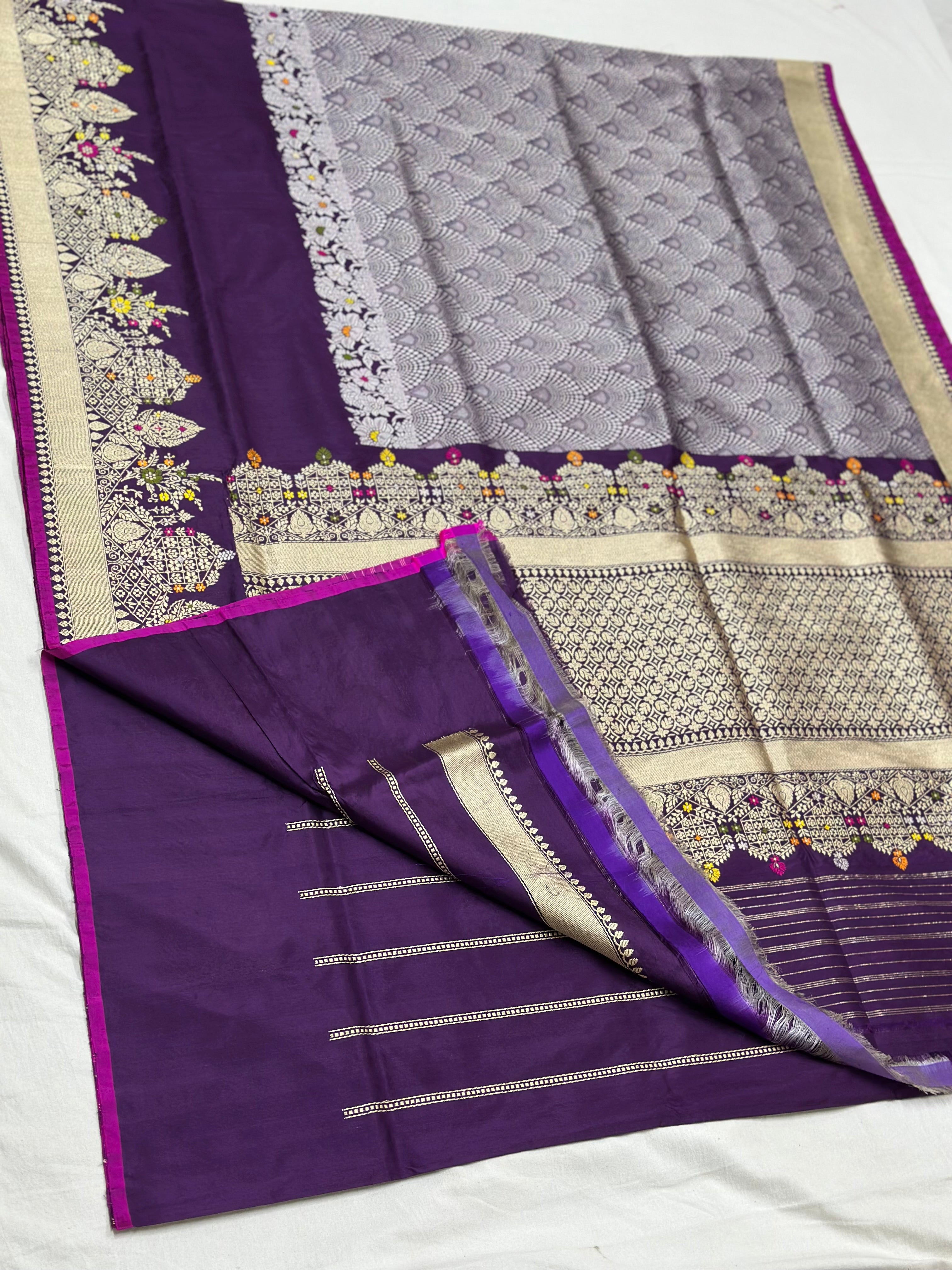 Majenta Handwoven Pure Banarasi Katan Silk Saree