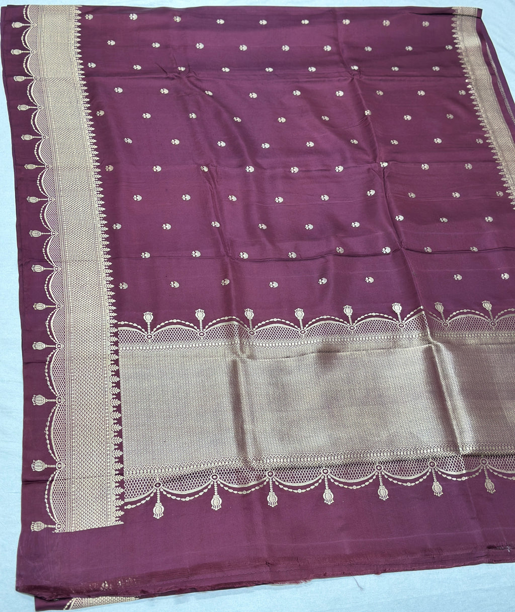 Handwoven Pure Banarasi Mashru Silk Saree