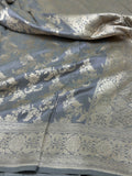 Gray  Pure Banarasi Silk Saree