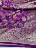 Majenta Handwoven Pure Banarasi Katan Silk Jangla Saree