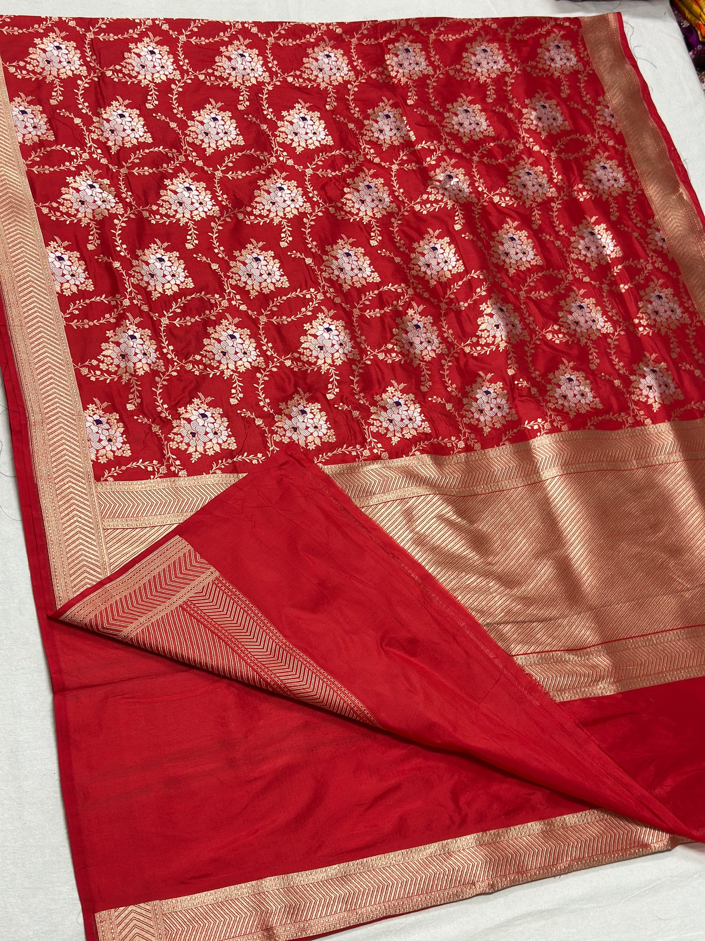 Red Pure Banarasi katan silk Saree