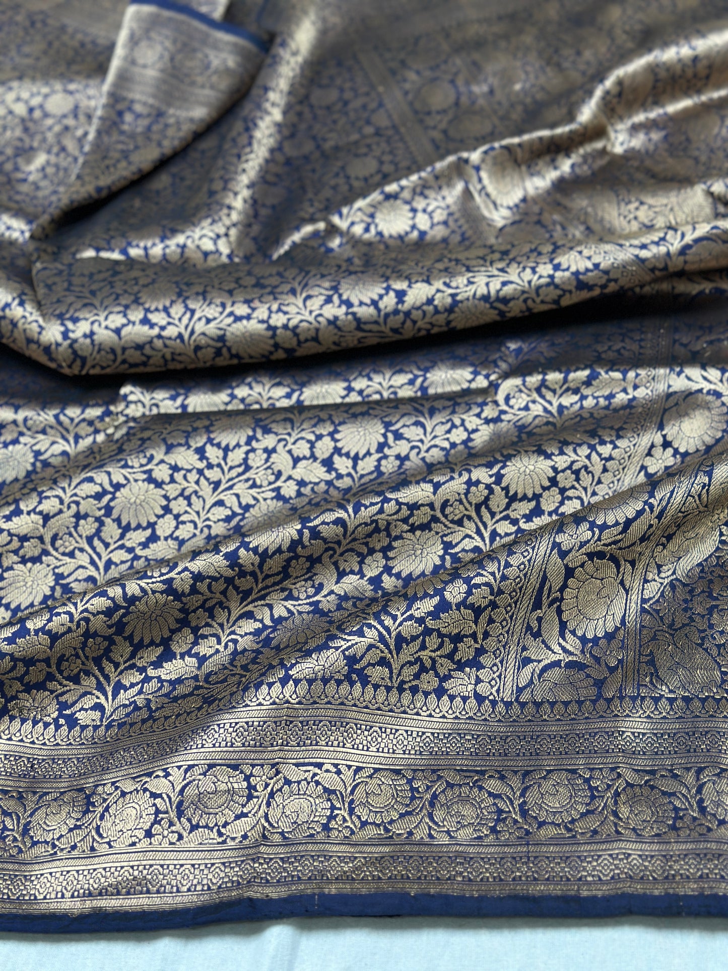 pure katan brocade weaving saree