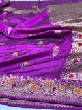 Purple Pure Banarasi handloom katan Saree