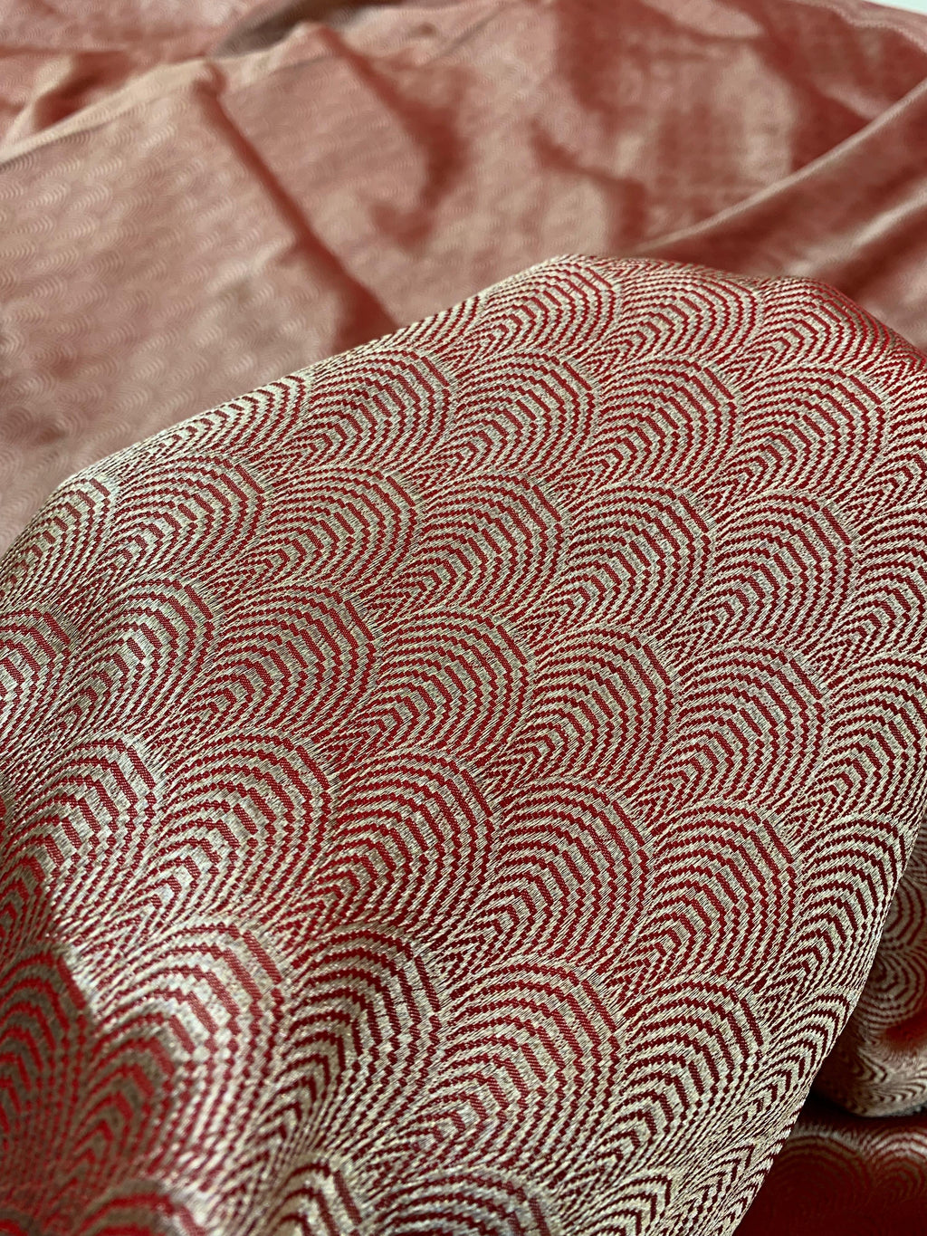 Red Handwoven Pure Silk Brocade Saree