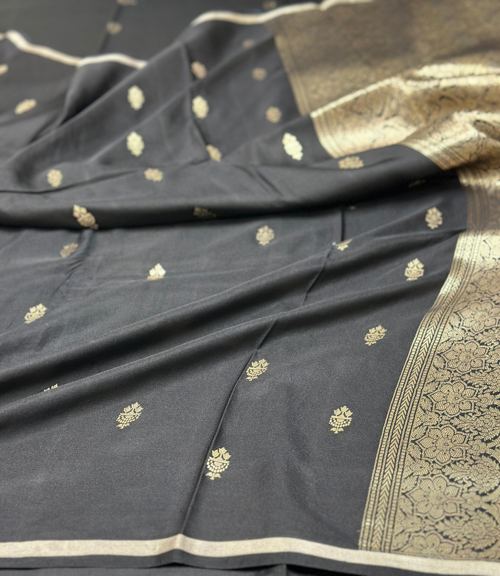 Handwoven Pure Banarasi Mashru Silk Saree
