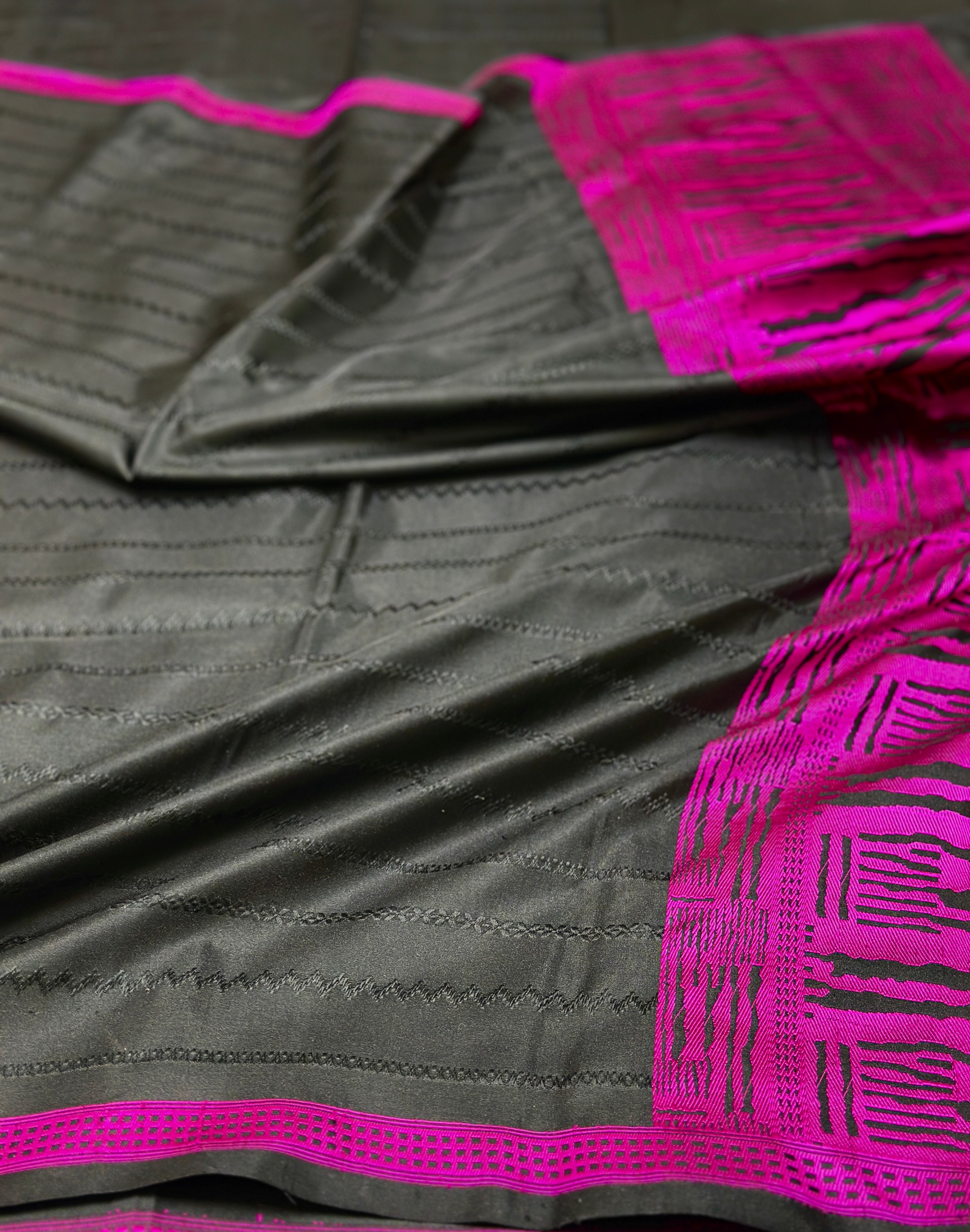 Handwoven Pure Banarasi Mashru Silk Saree