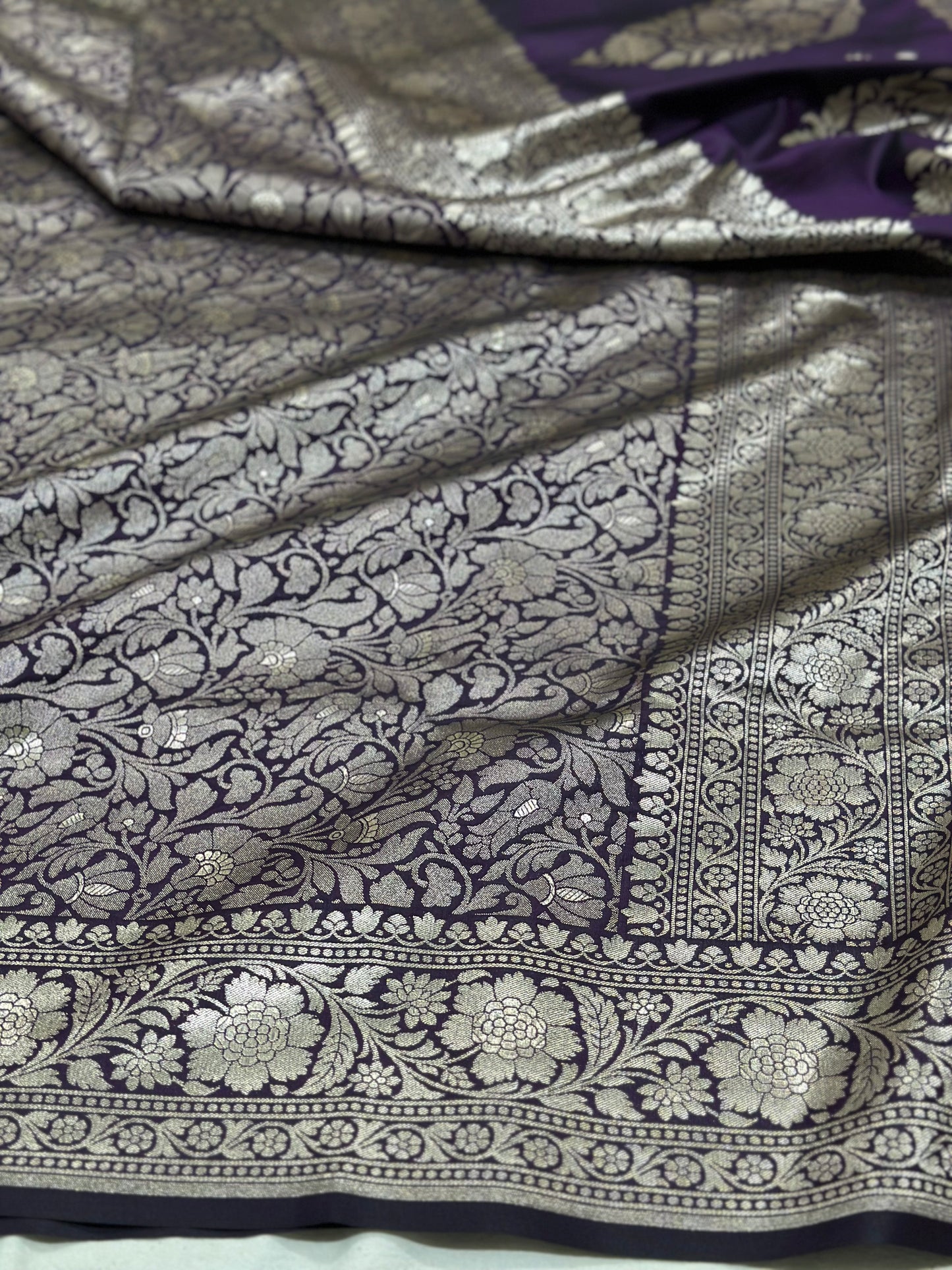 Wine Pure Banarasi Silk Saree