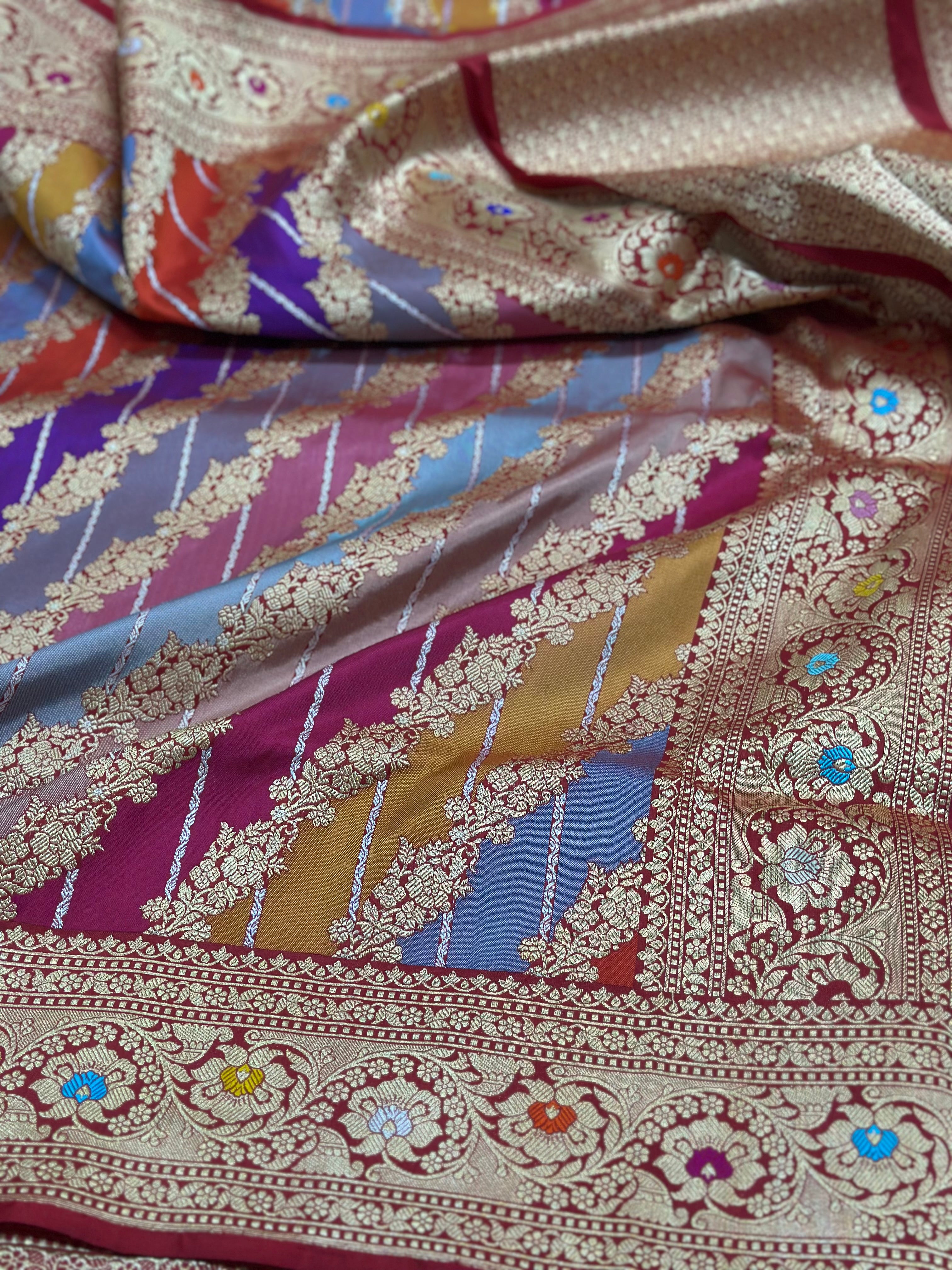 Handwoven Pure Banarasi Rangkaat Silk Saree