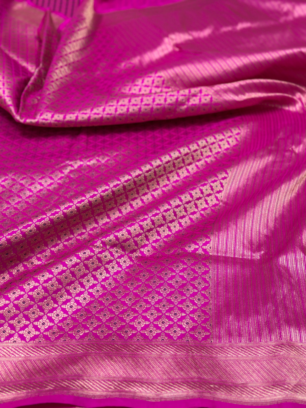 Pink Minakari pure katan brocade weaving saree
