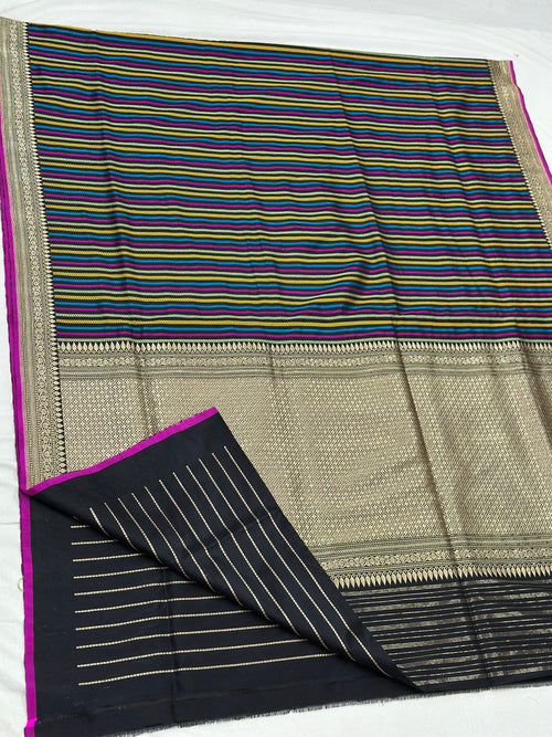 Black Handwoven Pure Banarasi Silk Saree