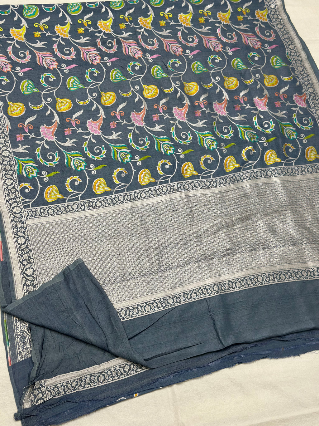 Black Handloom Pure Khaddi Saree