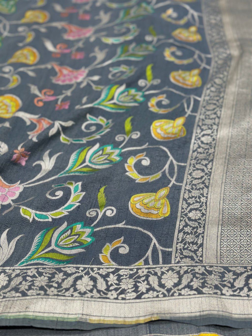 Black Handloom Pure Khaddi Saree