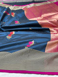 Royal blue Pure Banarasi handloom katan  Saree