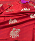 Red Handwoven Pure Banarasi Mashru Silk Saree