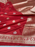 Red Handwoven Pure Banarasi katan Silk Saree