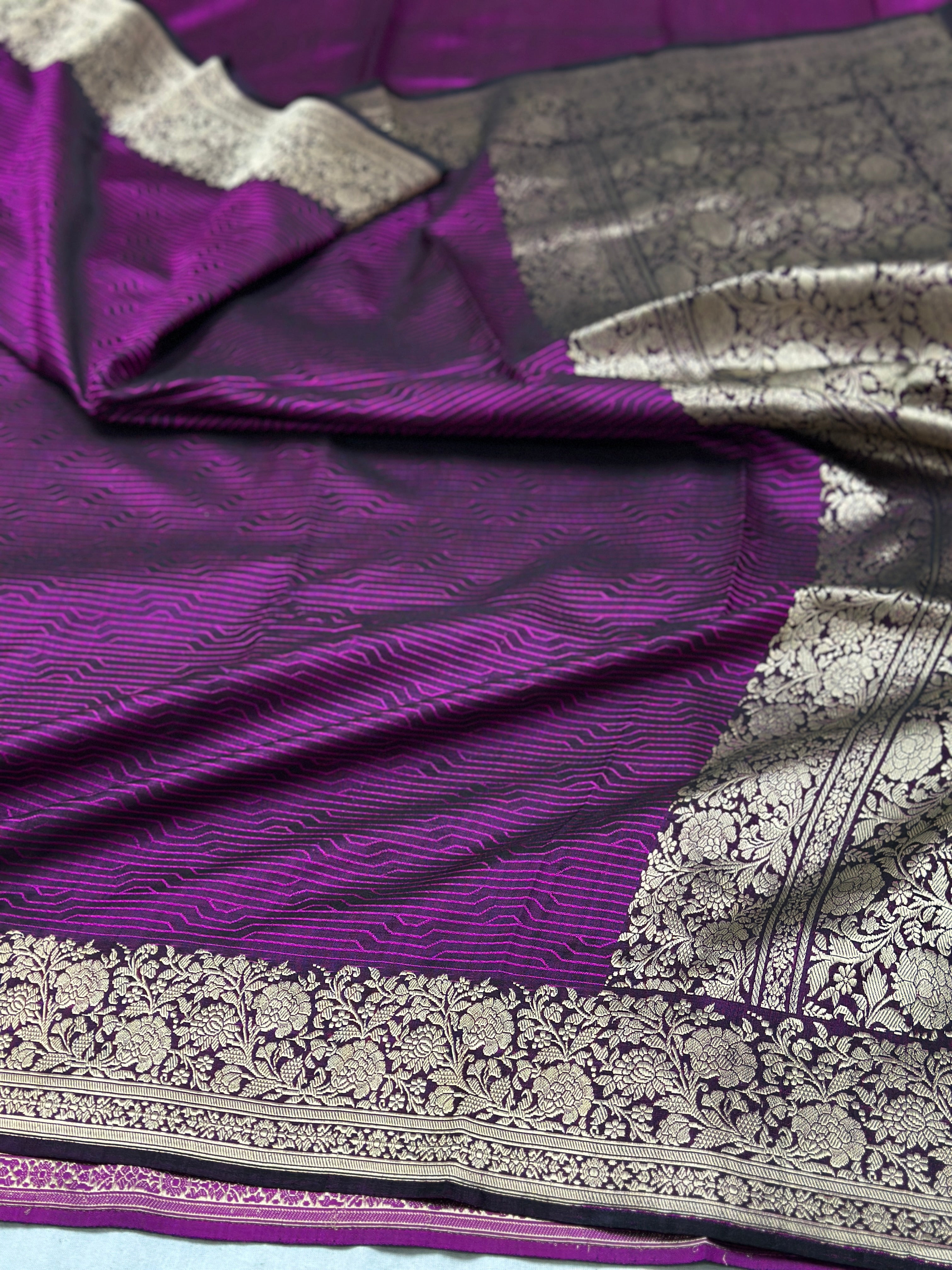 Handwoven Banarasi Pure Mashru Satin Silk Saree