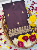 Wine Pure Mashru Silk Handwoven Banarasi Saree