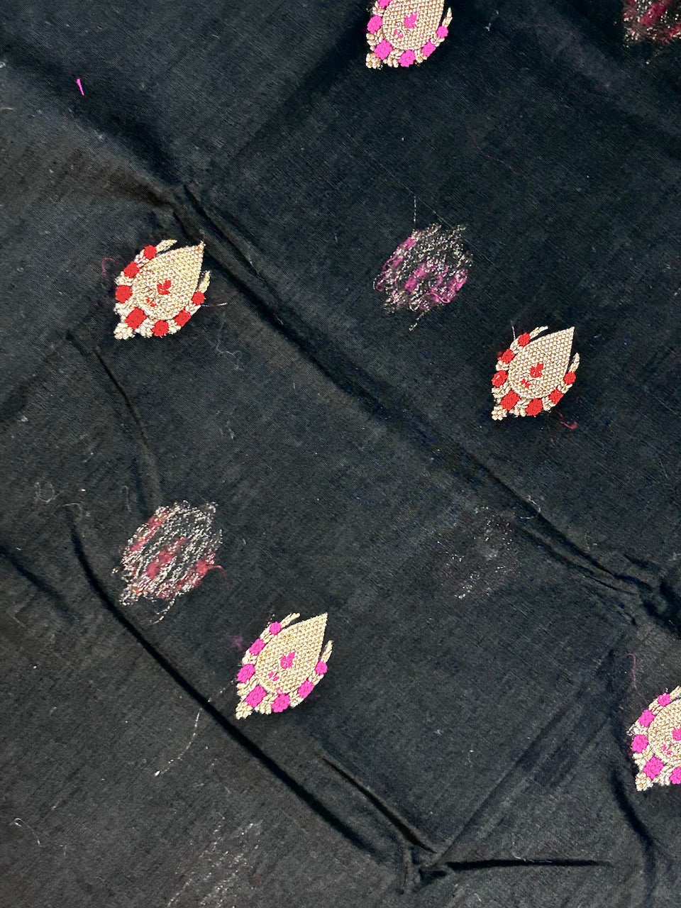 Black Banarasi Pure Cotton Saree