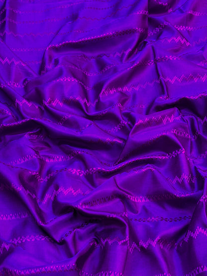 Pure Banarasi Tanchui Handwoven Silk Saree –  Purple Elegance