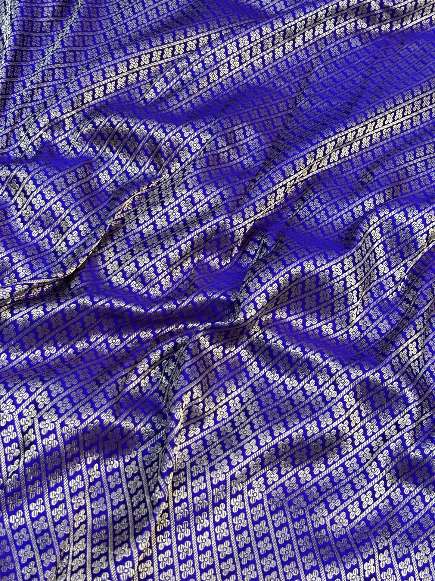 Pure Mashru Handwoven Silk Saree – Royal Blue  Elegance