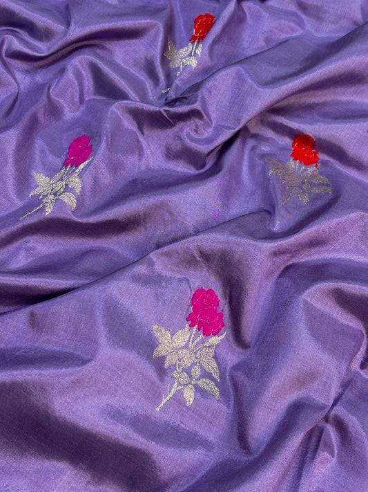 Lavender Handwoven Banarasi Pure Silk Saree