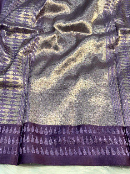 Lavender Handwoven Banarasi Pure Silk Saree